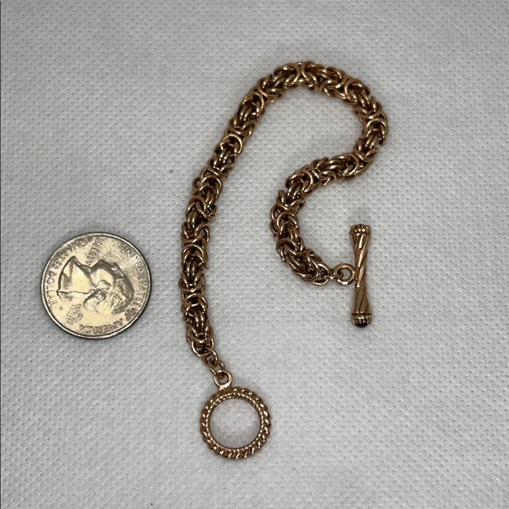 NWOT Rose Gold Plated Sterling Silver Toggle Closure Designer Bracelet